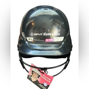 RIP-IT Vision Classic 2.0 Women’s Softball Helmet M-L Black NEW